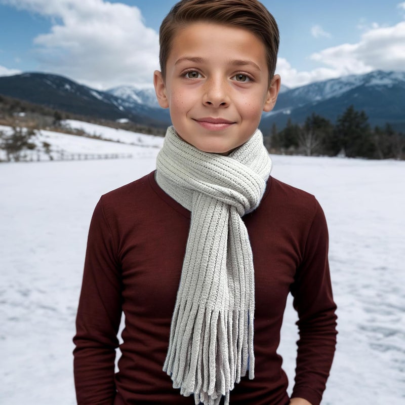 DoagBnut Kids Scarf Girls Soft Warm Knit Neck Warmer Toddler Long Winter Scarf for Boys Girl - Image 3